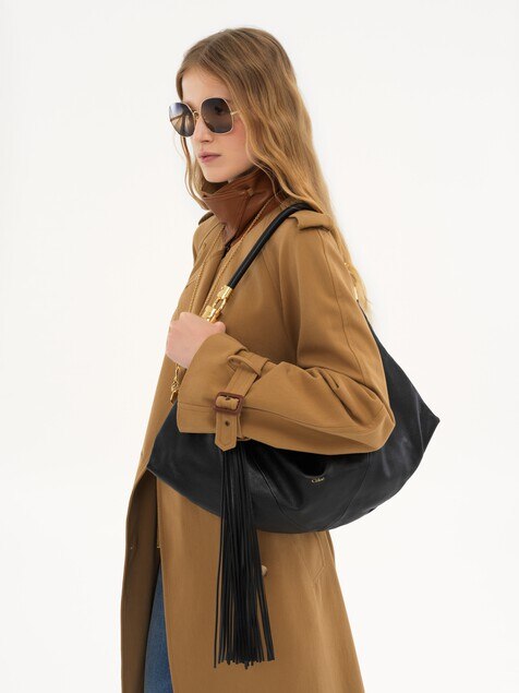 Sac hobo Chlo&eacute; Foulard en cuir grain&eacute;