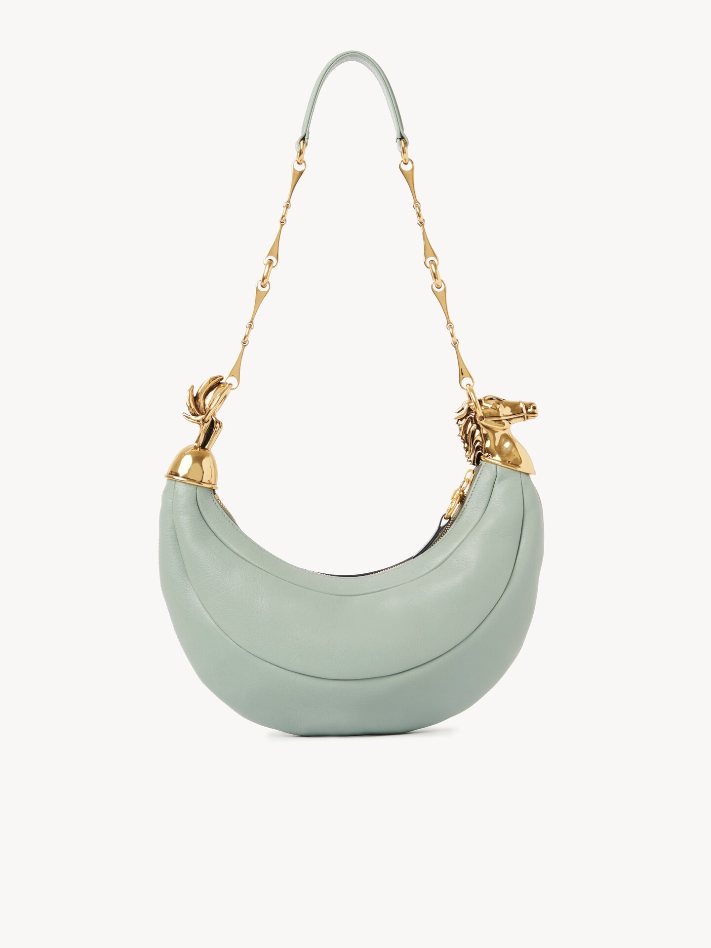 Chain Horse shoulder bag in grained leather - 5