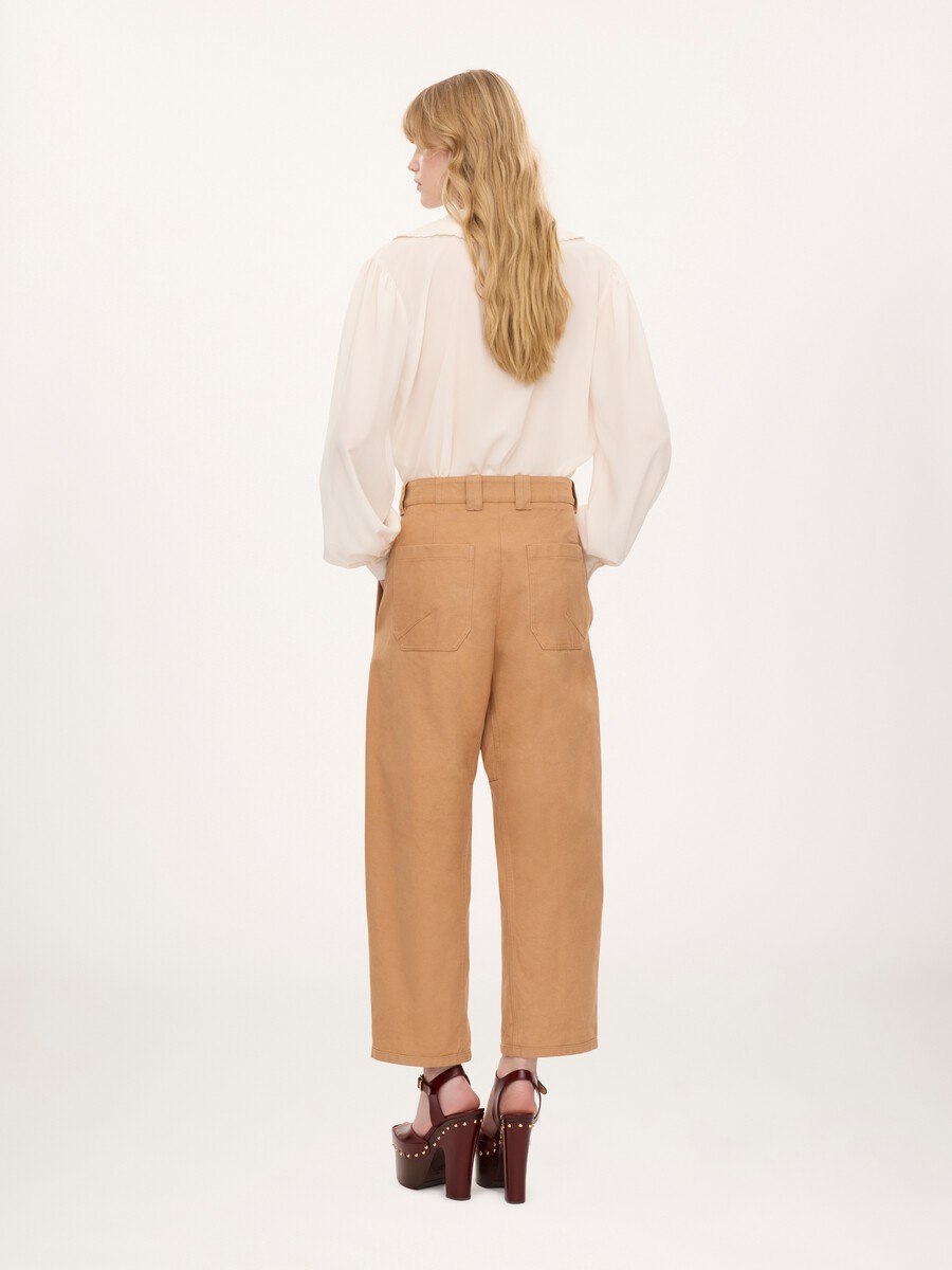 Barrel-leg trousers in cotton canvas  - 5