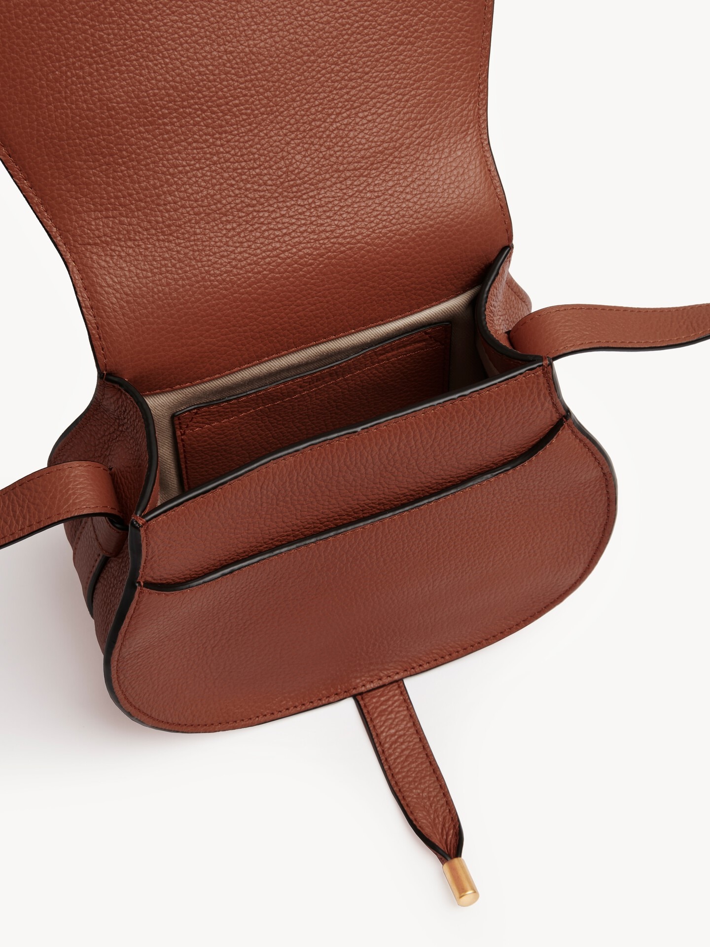 グレインレザー製Marcieスモールサドルバッグ ベージュ - Chloé