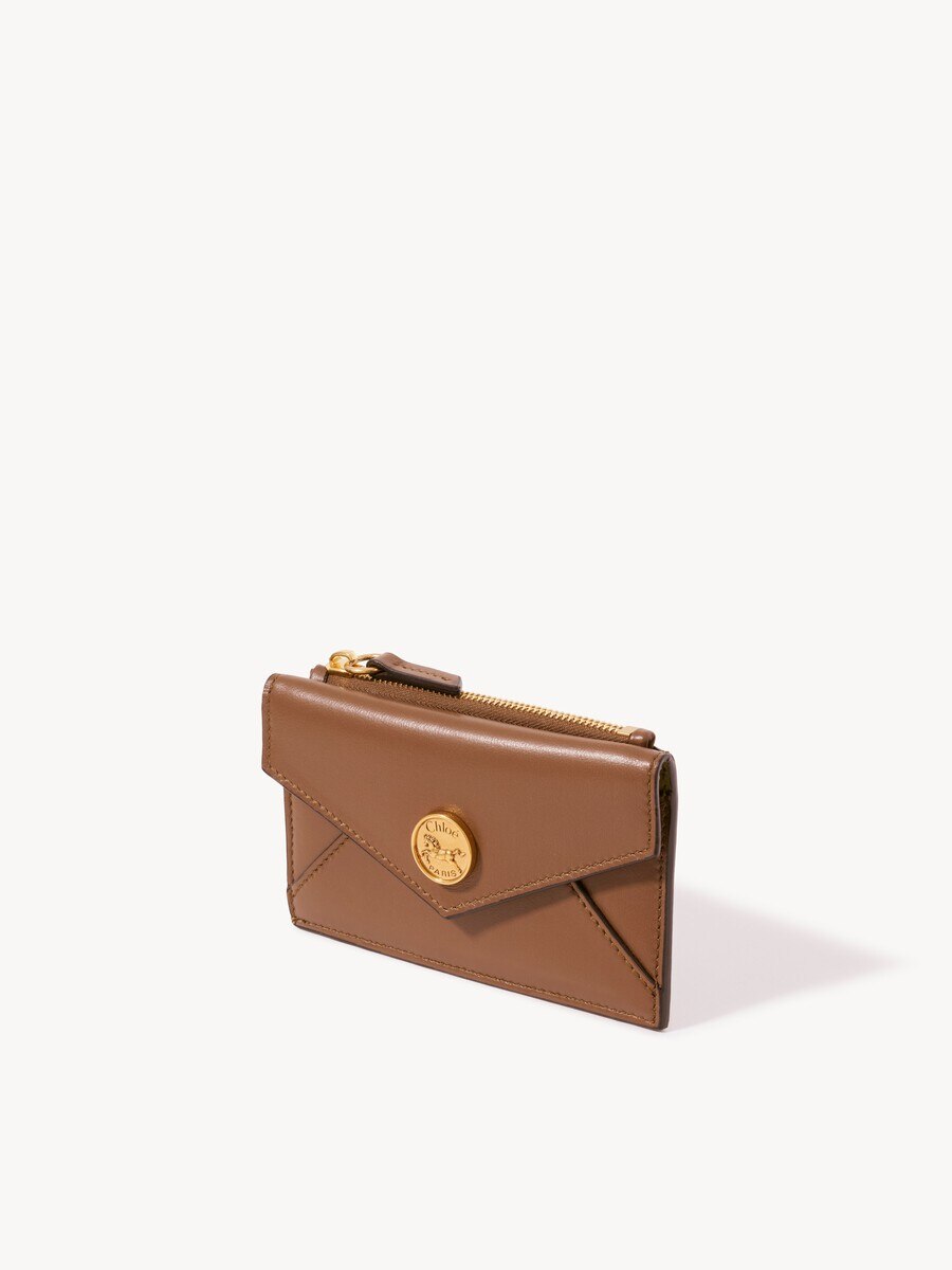 Petit porte-cartes et monnaie Envelope en cuir lisse et cuir velours - 3