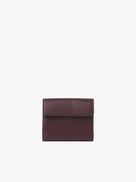 Kleines, dreifach klappbares Envelope Portemonnaie aus genarbtem Leder