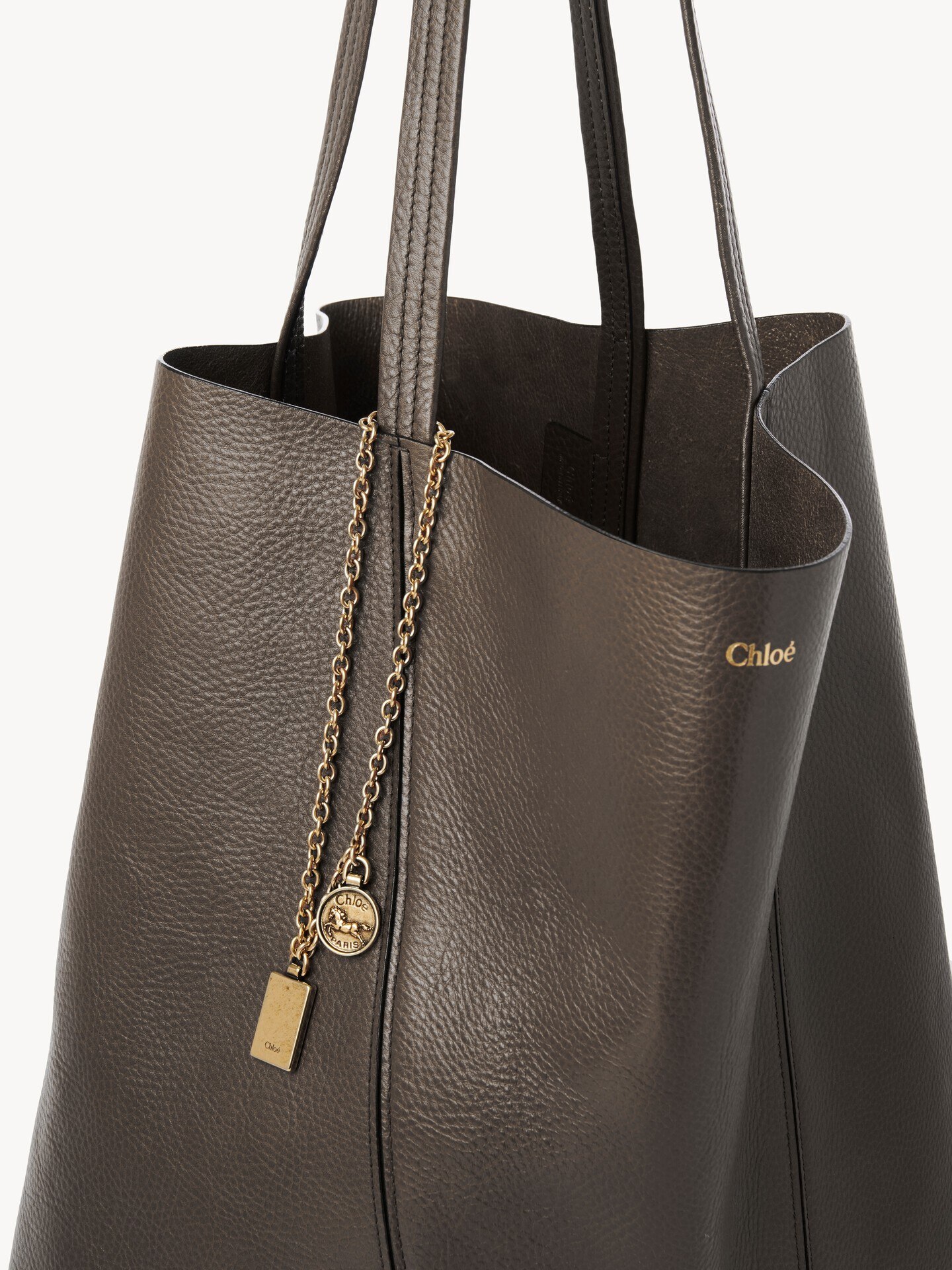 Large Chlo&eacute; Spin tote bag in grained leather - 6