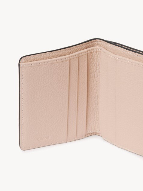 Small Alphabet tri-fold in grained leather