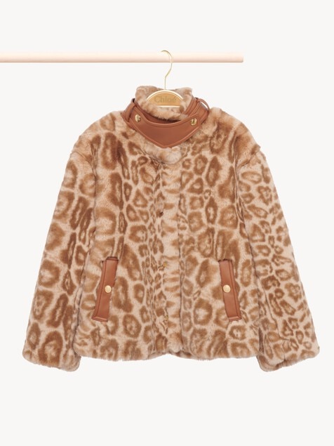 Giacca con stampa leopardata da bambina