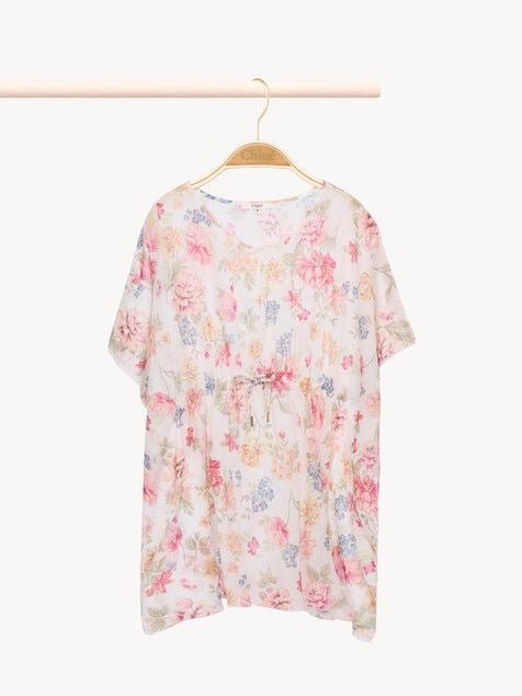 Vestido playero de manga corta infantil