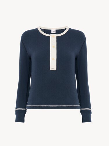 Top henley ajust&eacute; en jersey de coton - 2