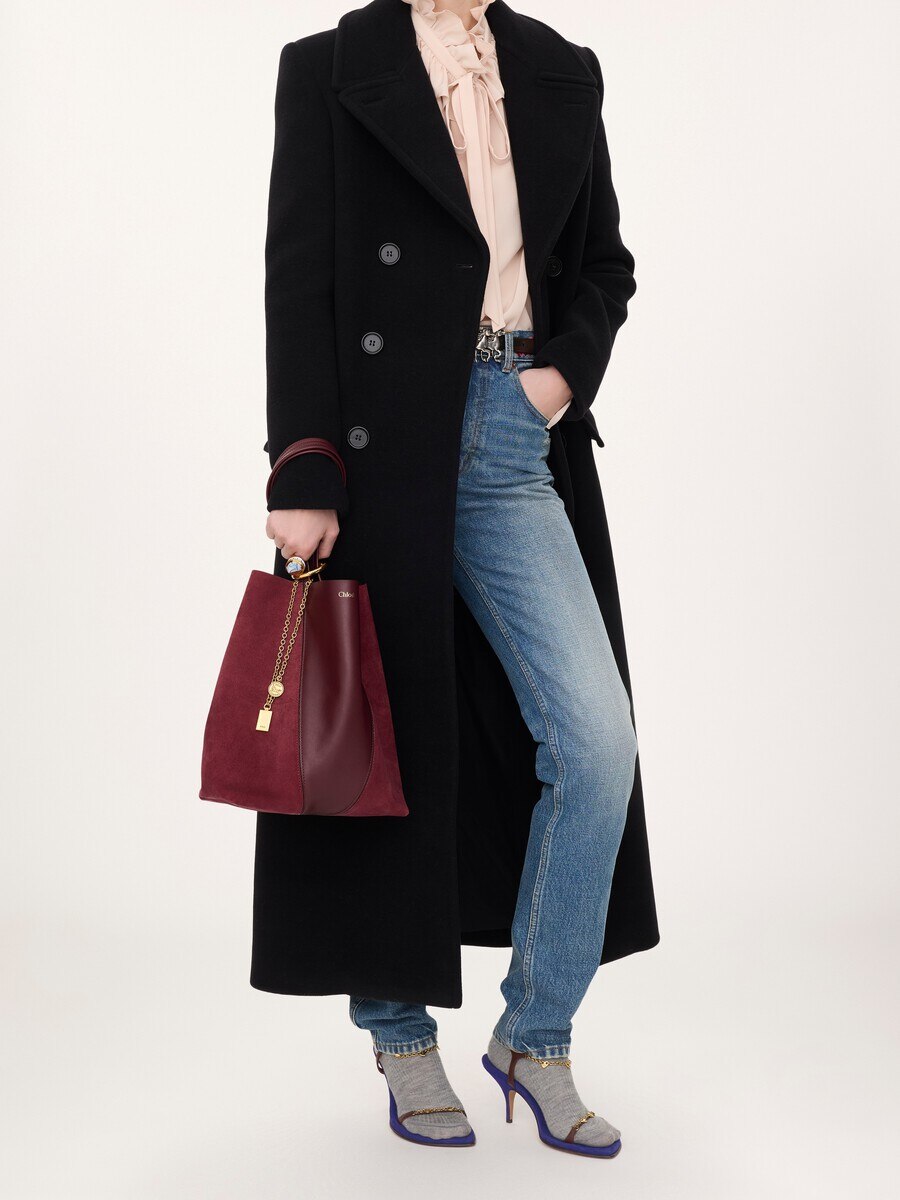 Chlo&eacute; Spin tote bag in suede & soft leather - 7