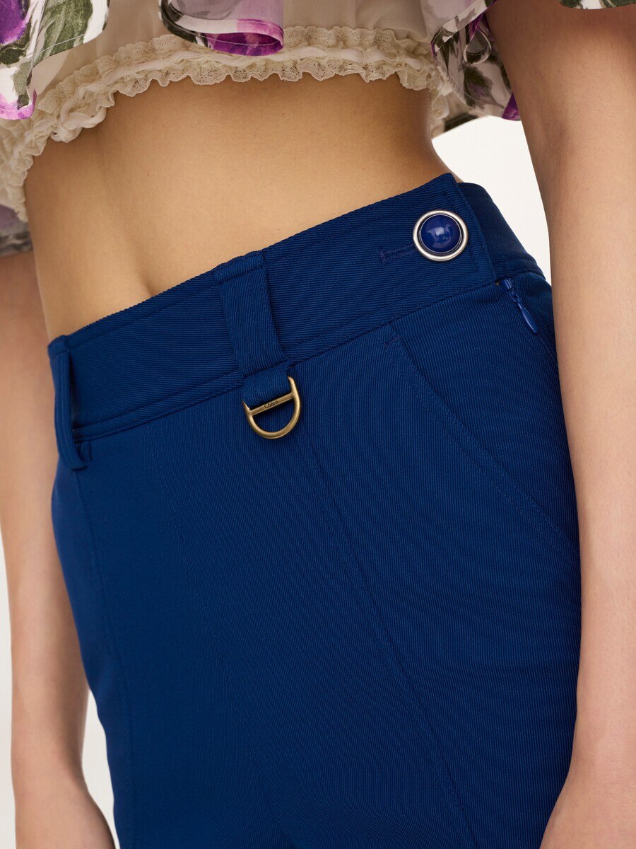 Fitted high-rise trousers in stretch tricotine - 5