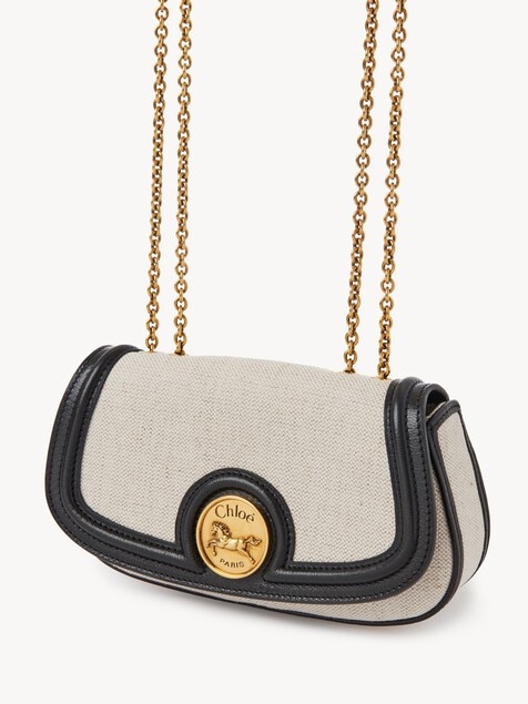 Horse Medal crossbody bag in canvas & grained leather