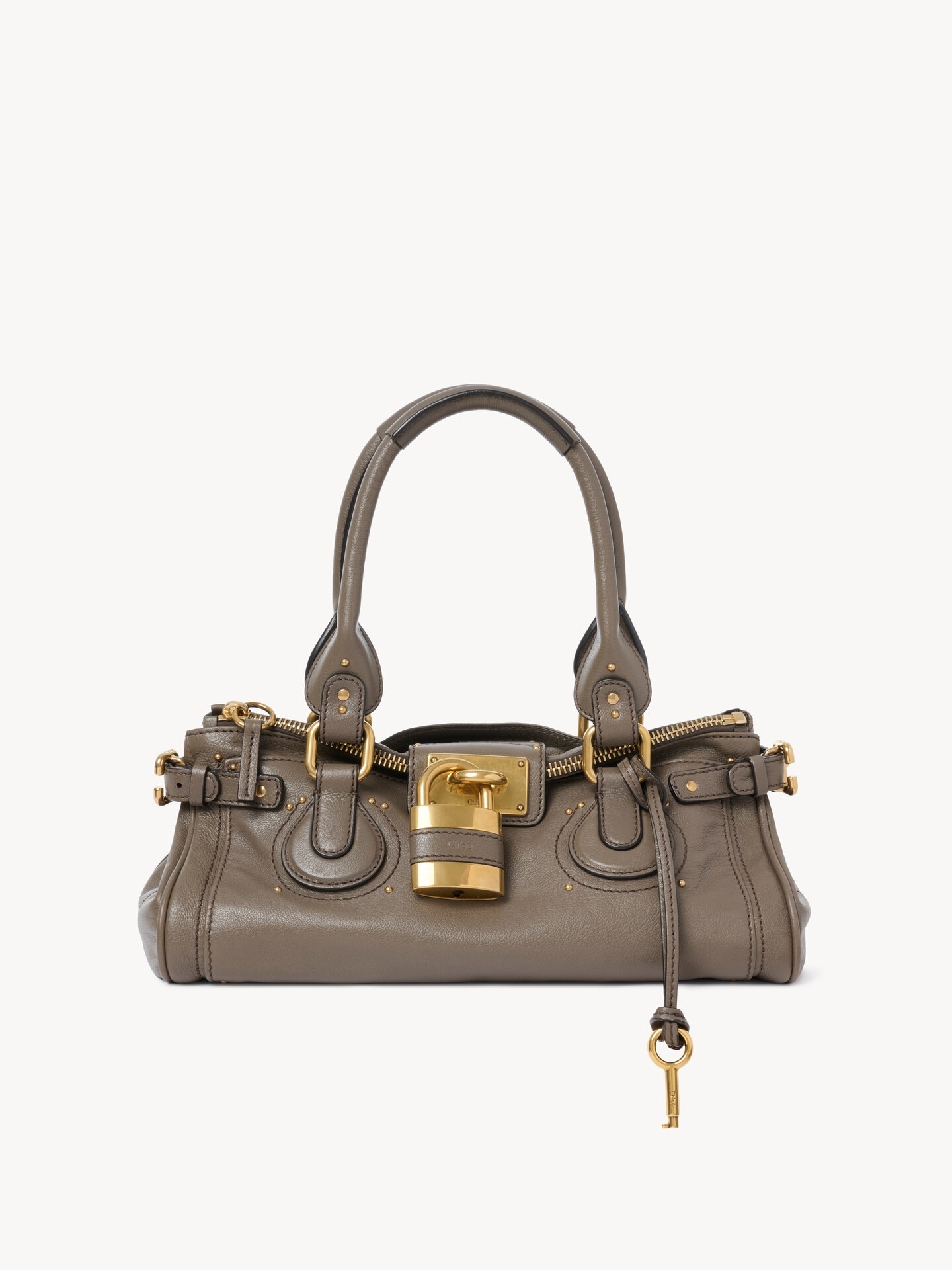 Paddington bag in grained leather Grey - Chloé