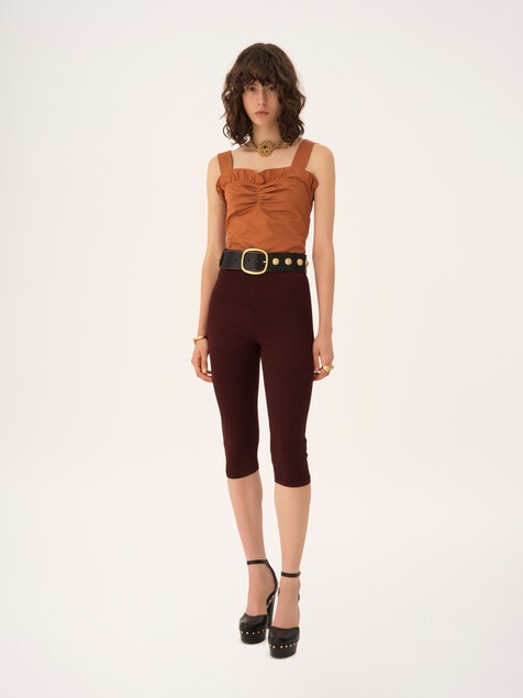 Leggings capri de punto el&aacute;stico