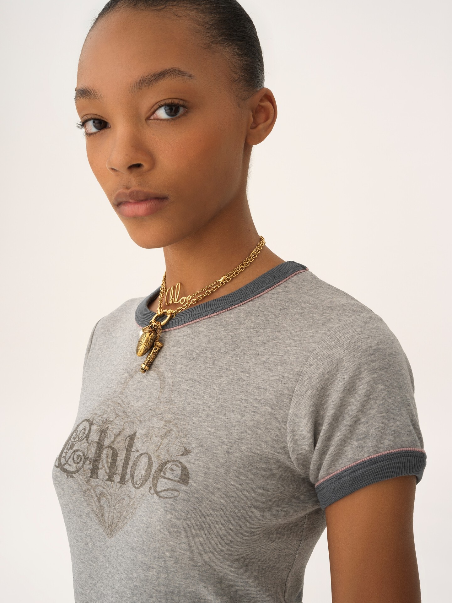 Camiseta ajustada con logotipo de jersey de algod&oacute;n - 5