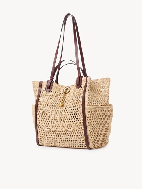 Sac double port&eacute; Chlo&eacute; Iconic en raphia