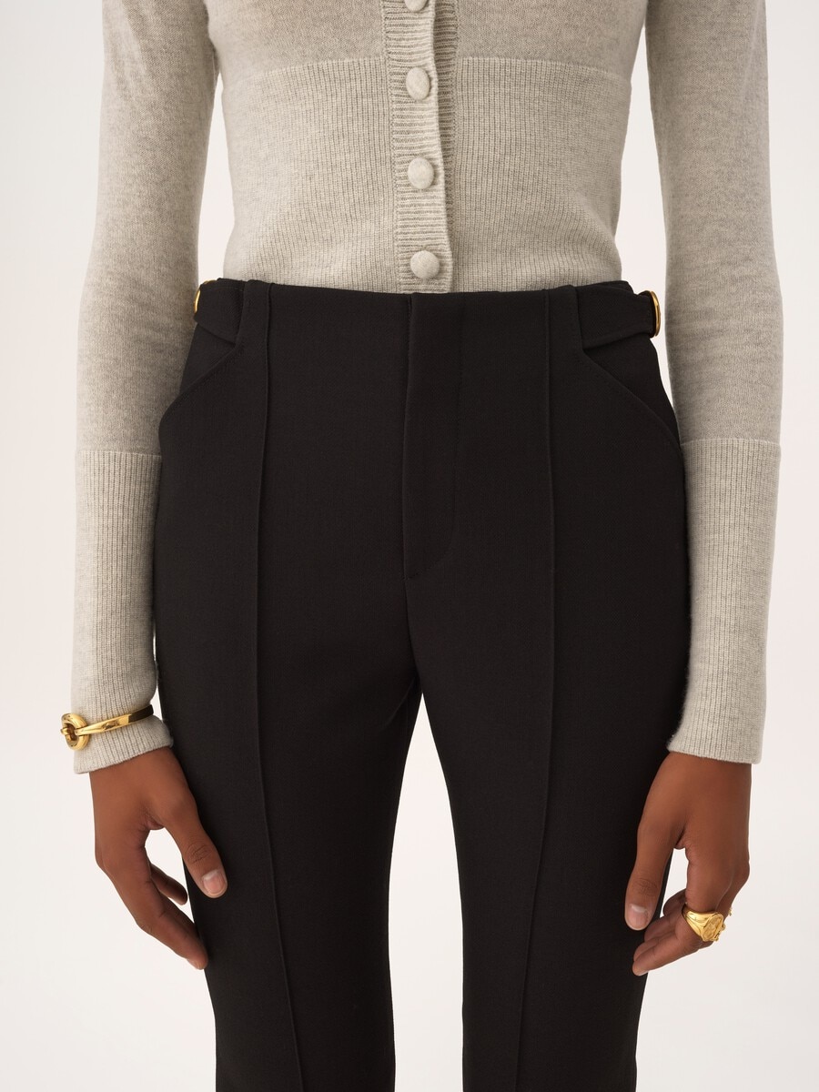 Tailored capri pants in wool cr&ecirc;pe - 6