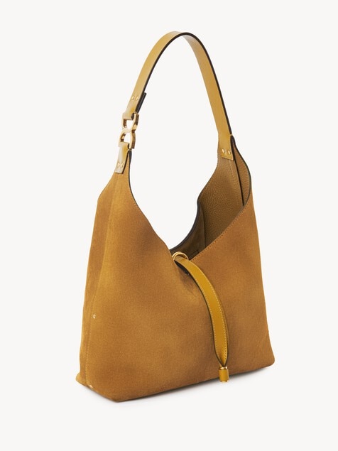 Small Marcie hobo bag in suede leather
