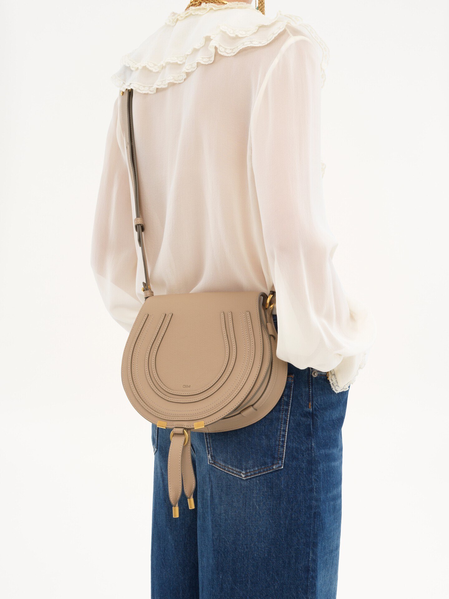 Marcie saddle bag in grained leather - 2.0
