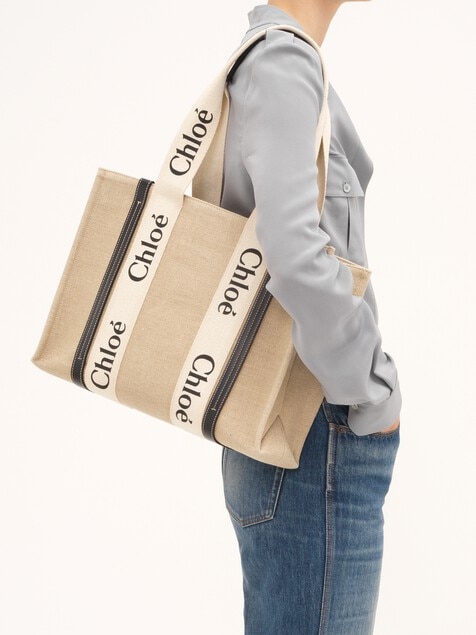 Woody tote bag in linen