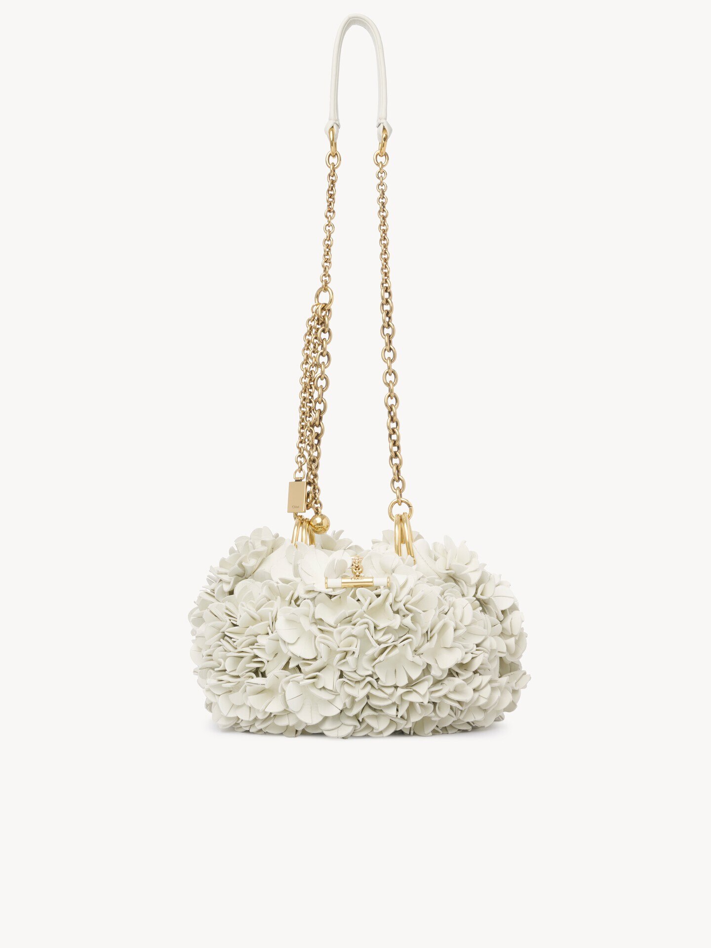 Chlo&eacute; Pliss&eacute; shoulder bag with chain in leather flowers - 2
