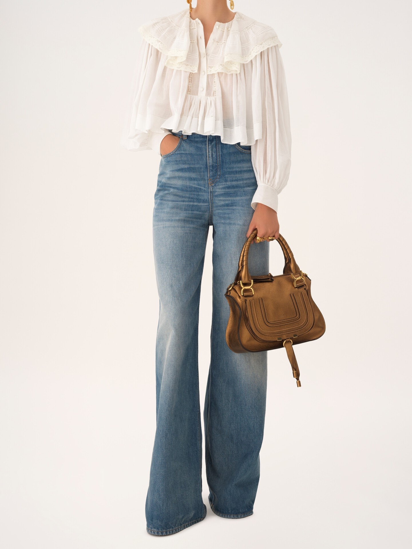 Small Marcie bag in metallized leather - 9