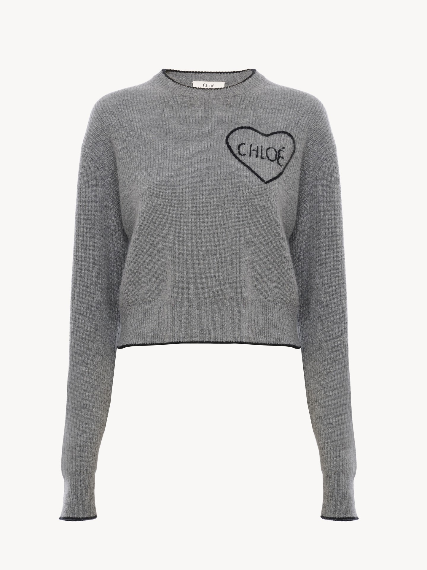 Cropped fitted logo sweater in a wool knit - 2.0