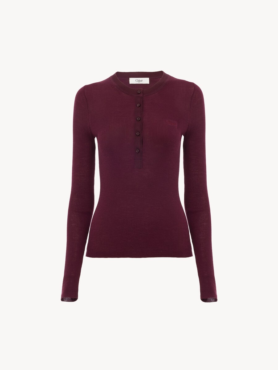 Camicia Henley in maglia di lana ultra sottile - 1