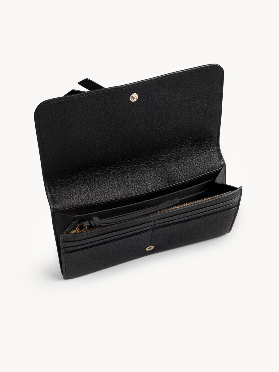 Alphabet wallet with flap in grained leather - 3