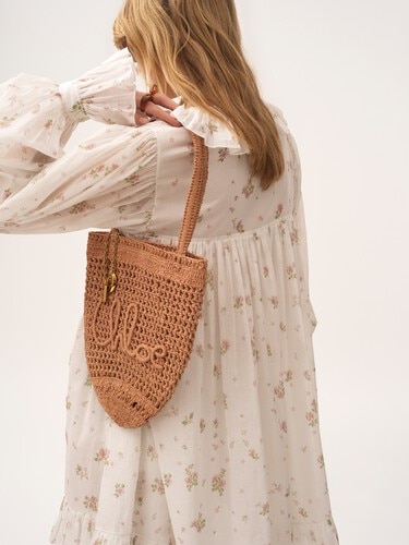 Small Summer Banana tote bag in raffia - 3