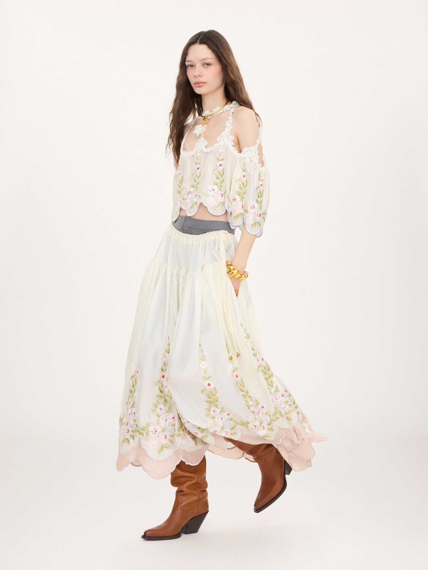 Cut-out cropped top in technical taffeta - 6.0