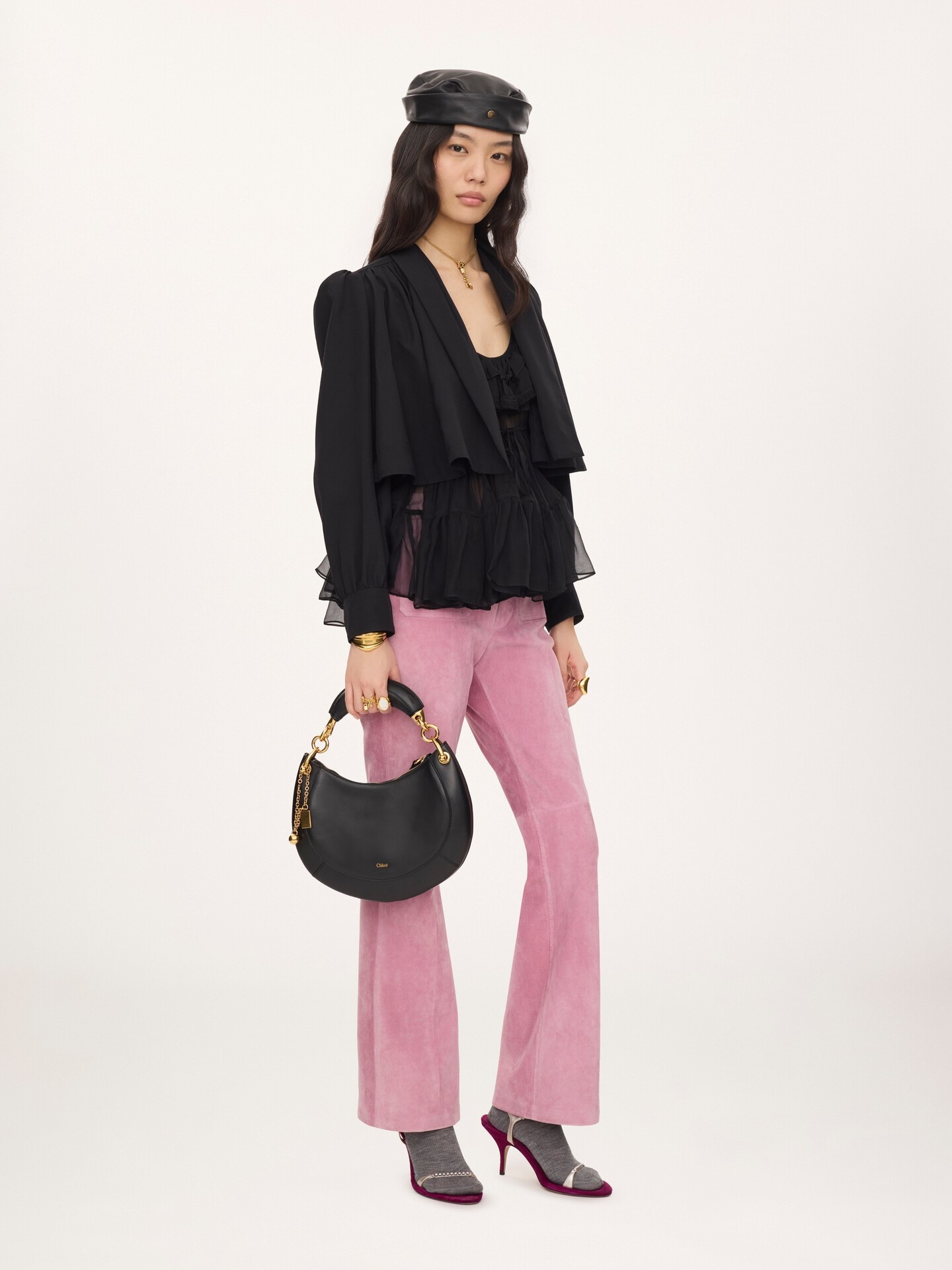 Small Chlo&eacute; Banana zipped hobo bag in soft leather - 8