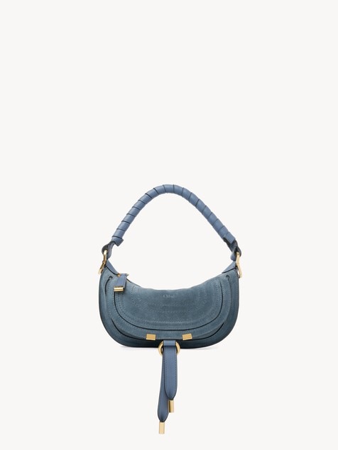 Mini sac port&eacute; &eacute;paule Marcie en cuir velours