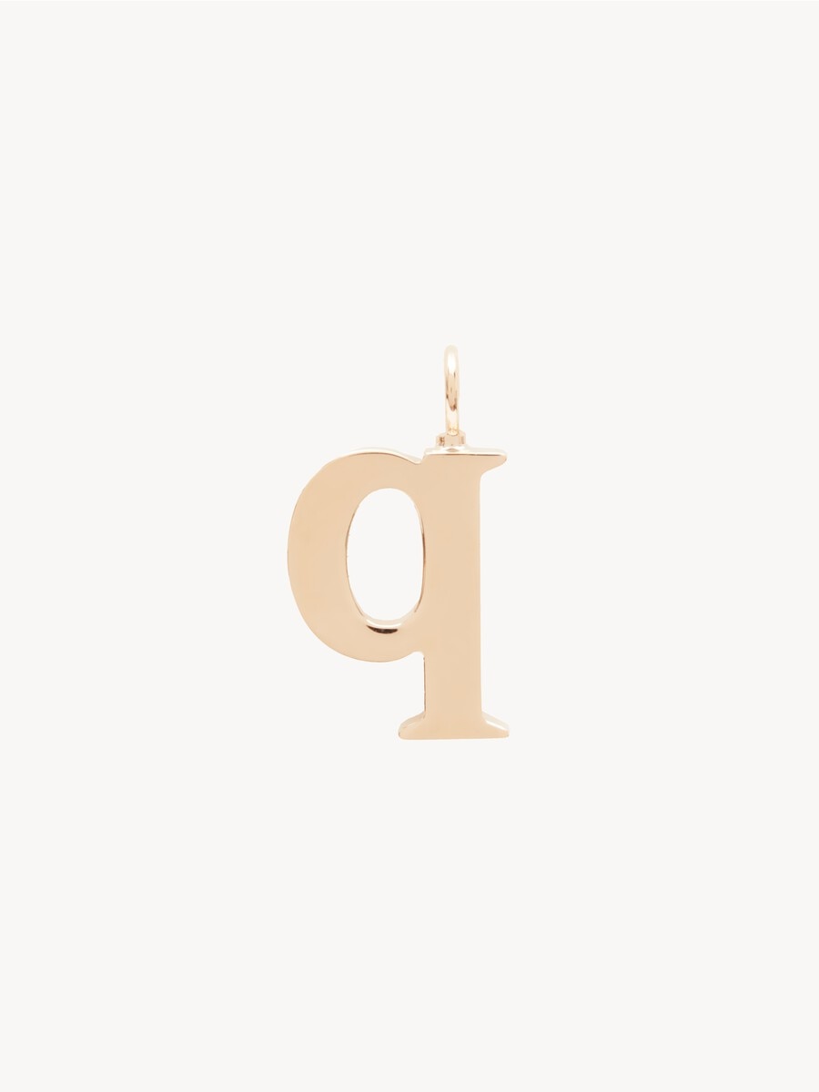 Alphabet letter Q charm in brass - 2