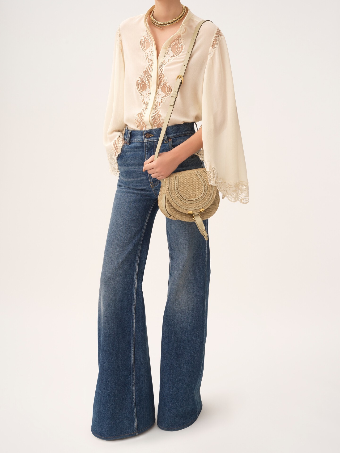 Bolso saddle peque&ntilde;o Marcie de fibras de efecto rafia - 8