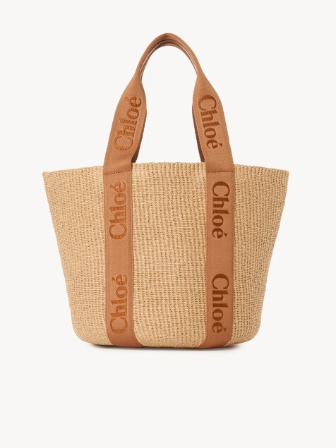 Bolso cesta grande Woody de fibras naturales