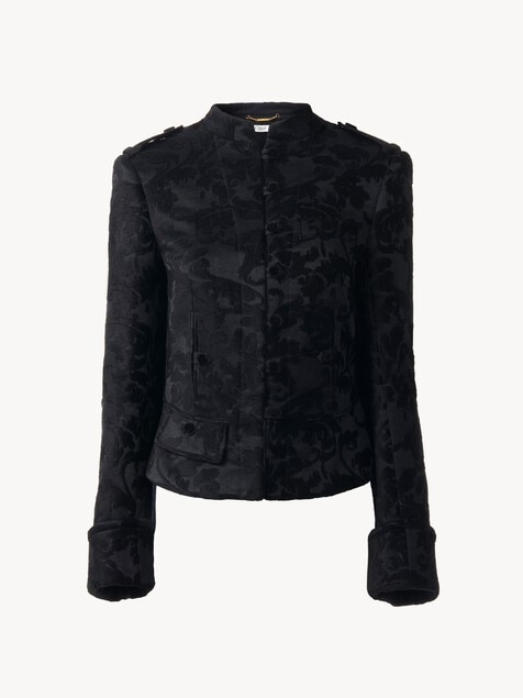Fitted jacket in floral velvet