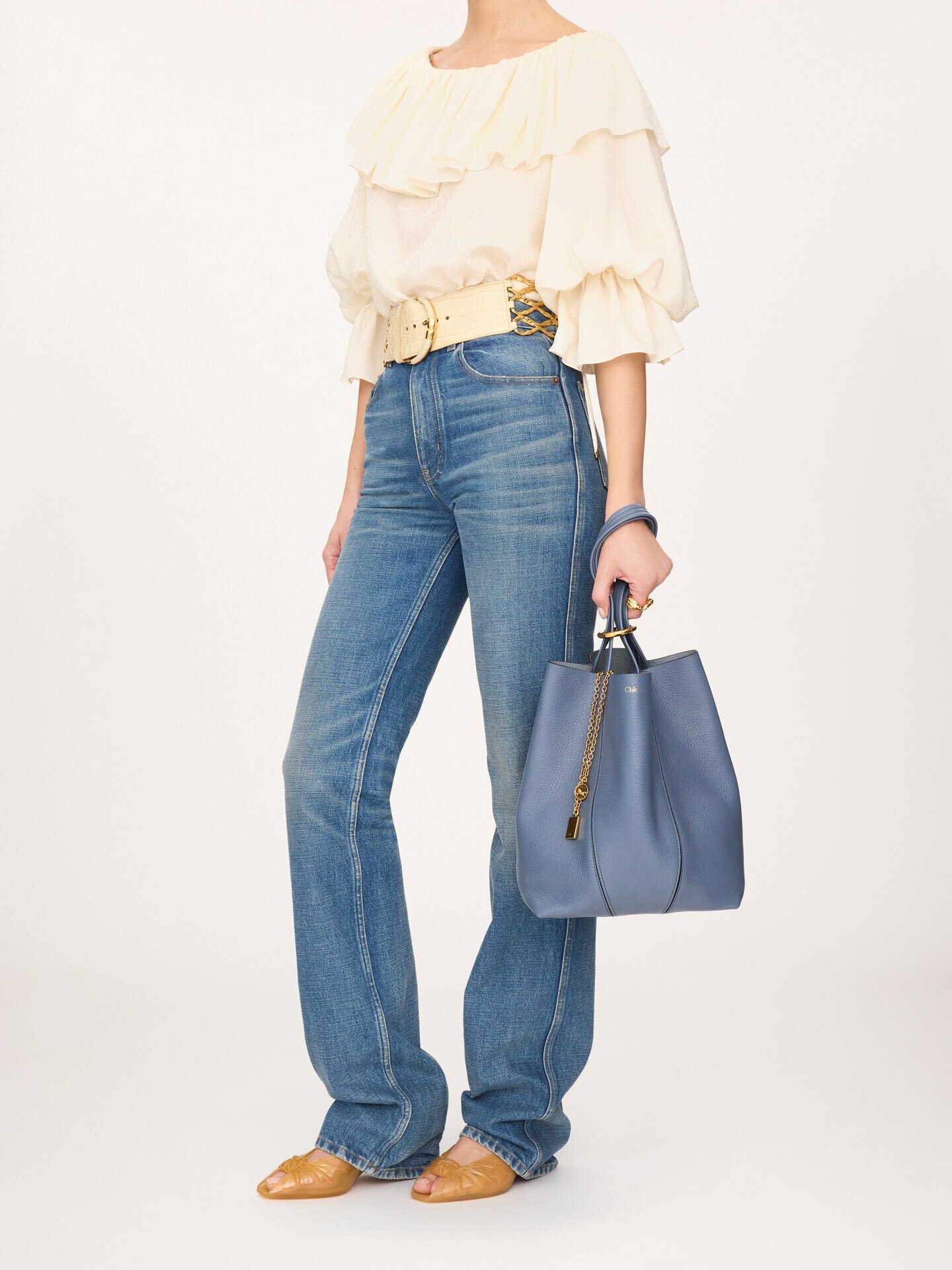 Tote bag Chlo&eacute; Spin in pelle granata - 8