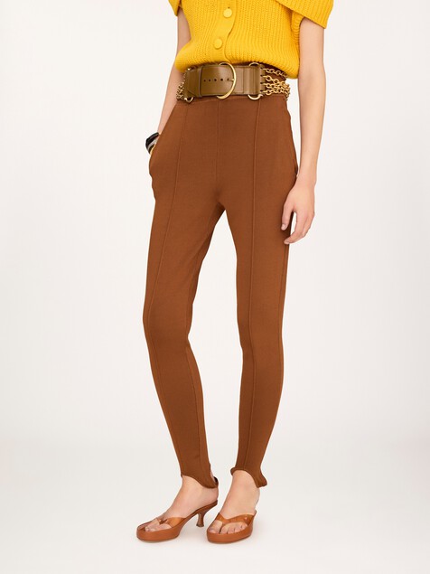 Pantalon fuseau en maille jacquard 