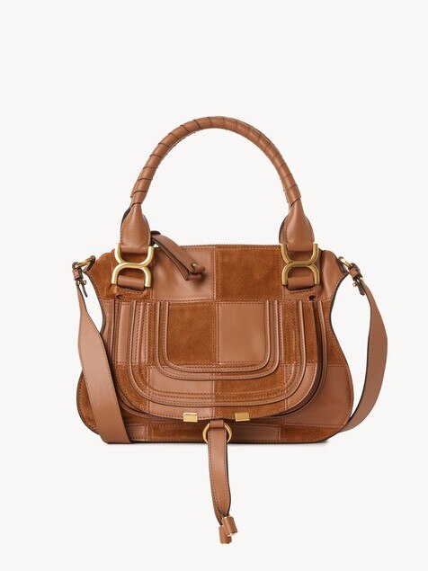 Small Marcie bag in grained & suede leather