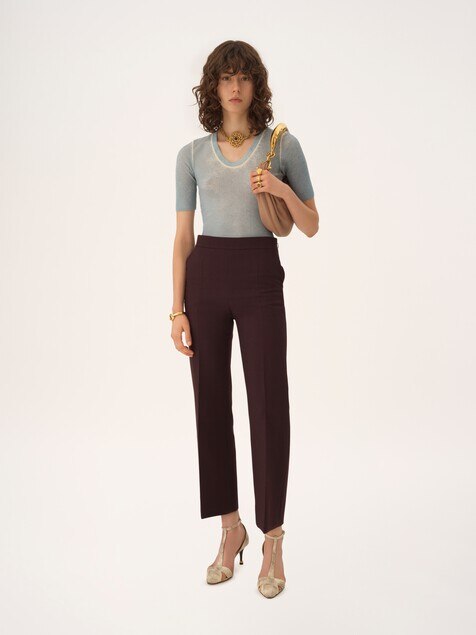 Short-sleeve jumper in a merino wool knit