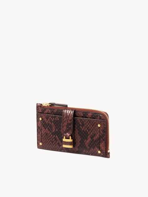Small Paddington purse with card slots in python-effect leather