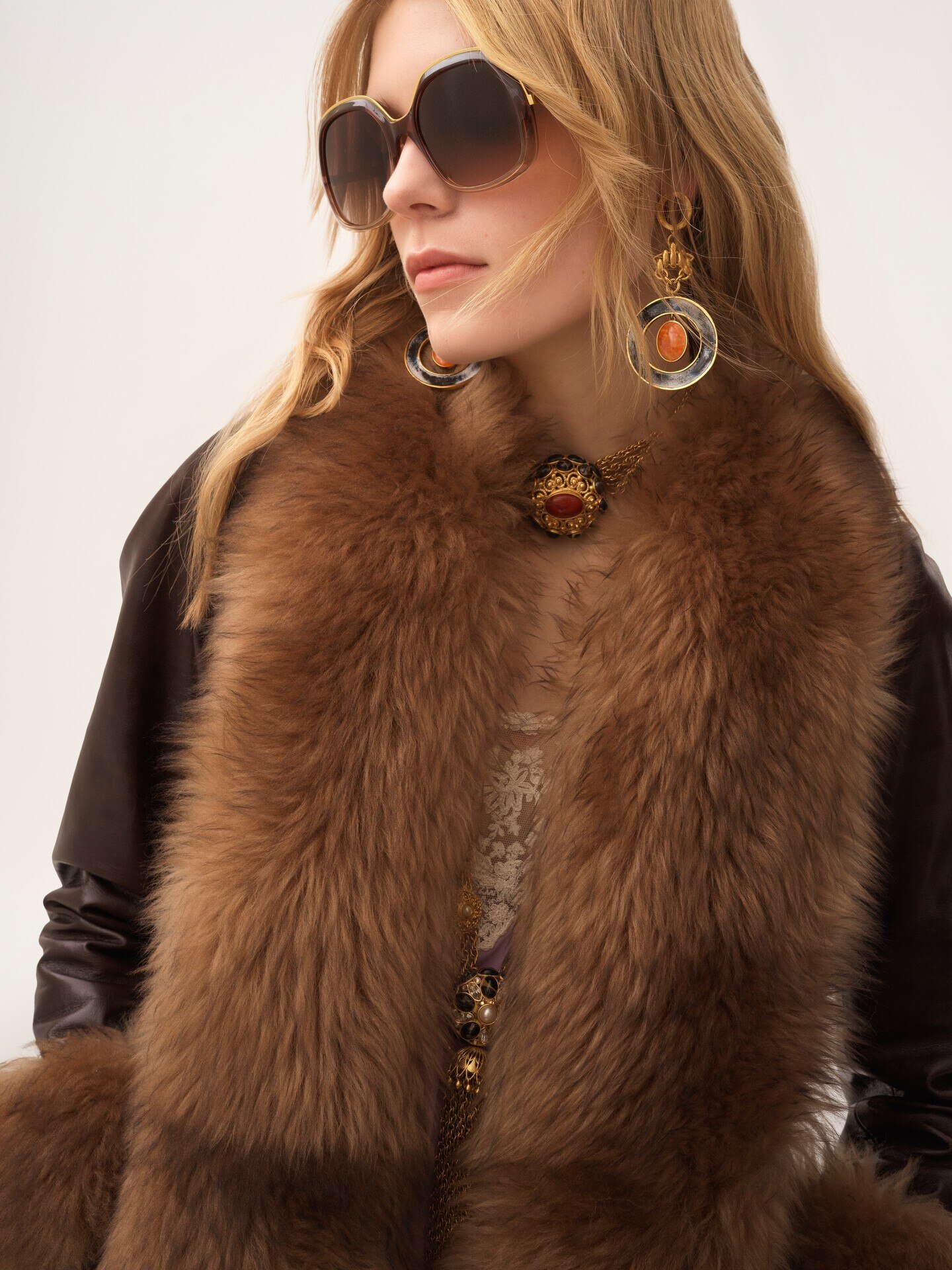 Manteau long droit en cuir - 6