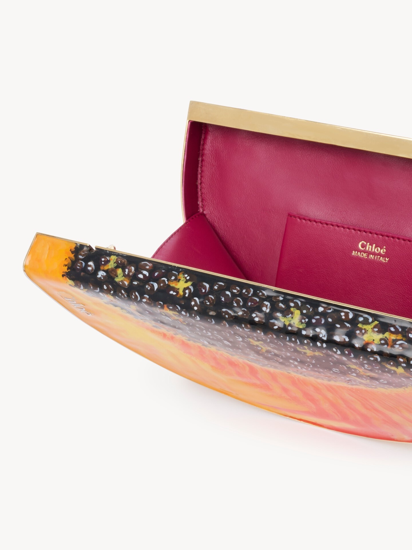 Chlo&eacute; Tropicus papaya minaudi&egrave;re in brass - 5.0