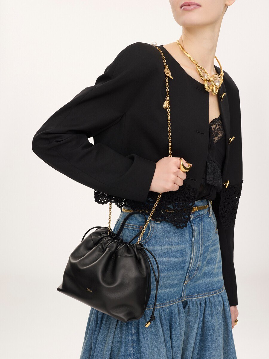 Small Chlo&eacute; Icons shoulder bag with chain in soft leather - 3