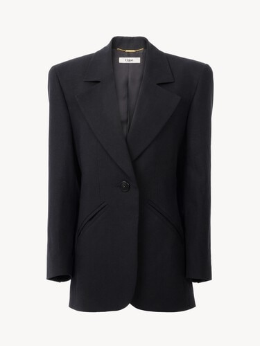 Oversized tailored jacket in linen cr&ecirc;pe - 2