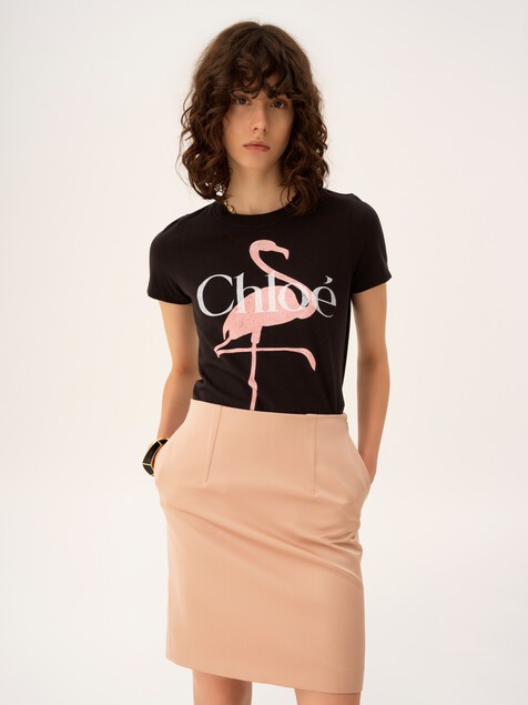 Camiseta ajustada con logotipo de jersey de algod&oacute;n
