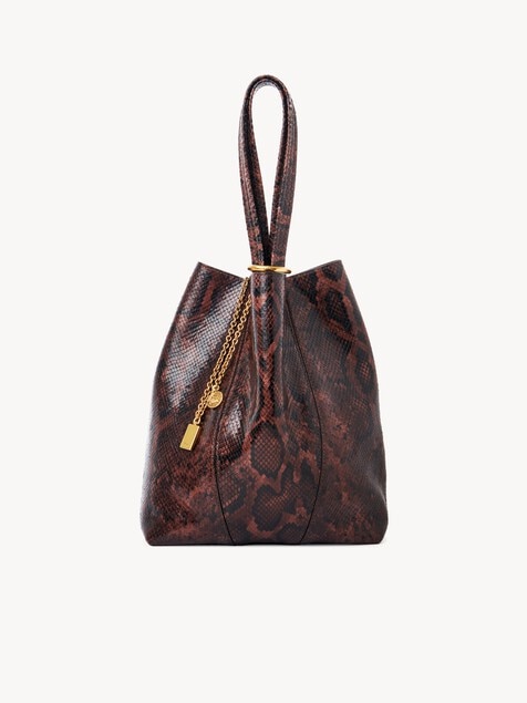 Chlo&eacute; Spin tote bag in python-effect leather