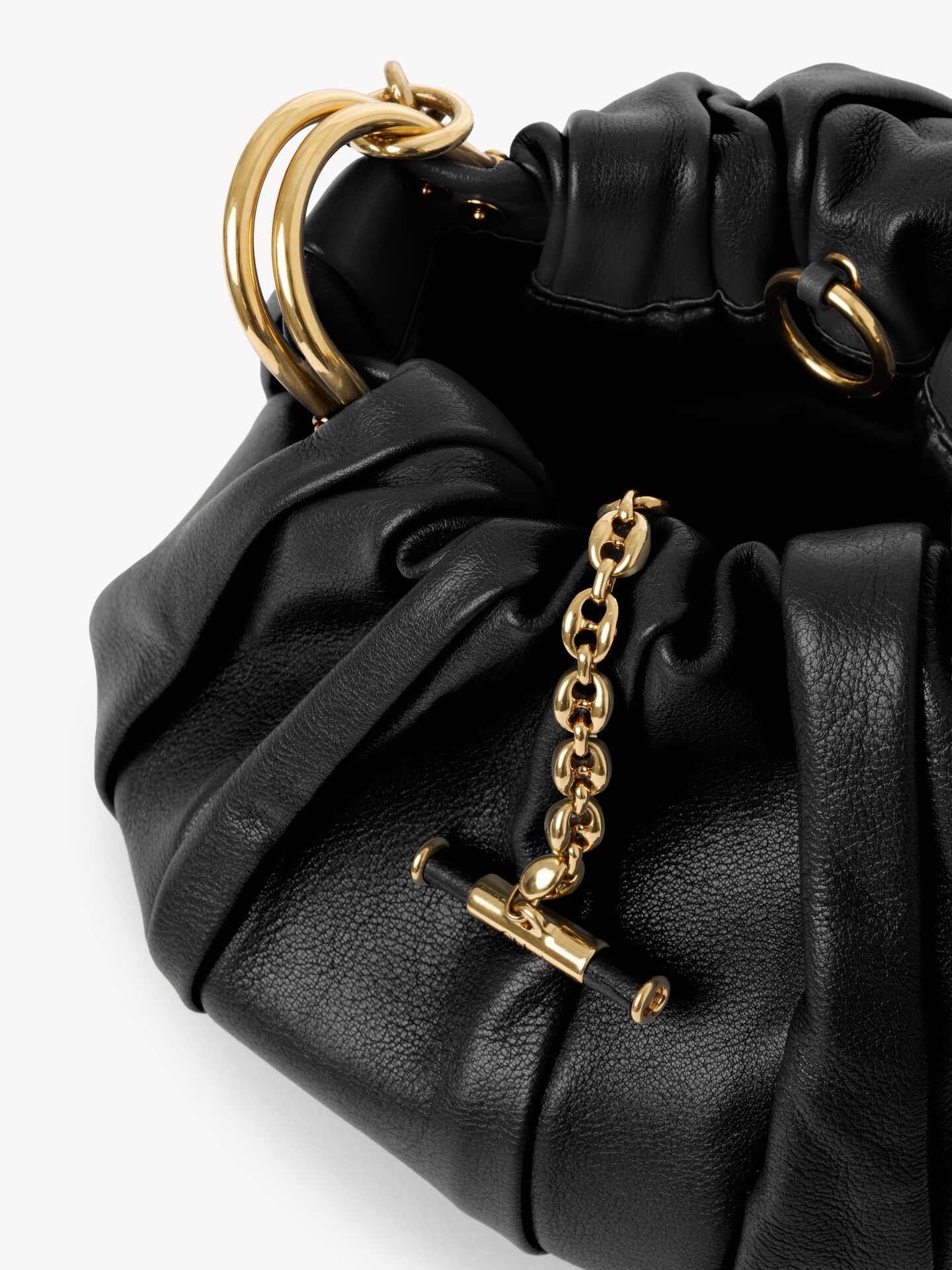 Chlo&eacute; Pliss&eacute; shoulder bag with chain in pleated leather - 6