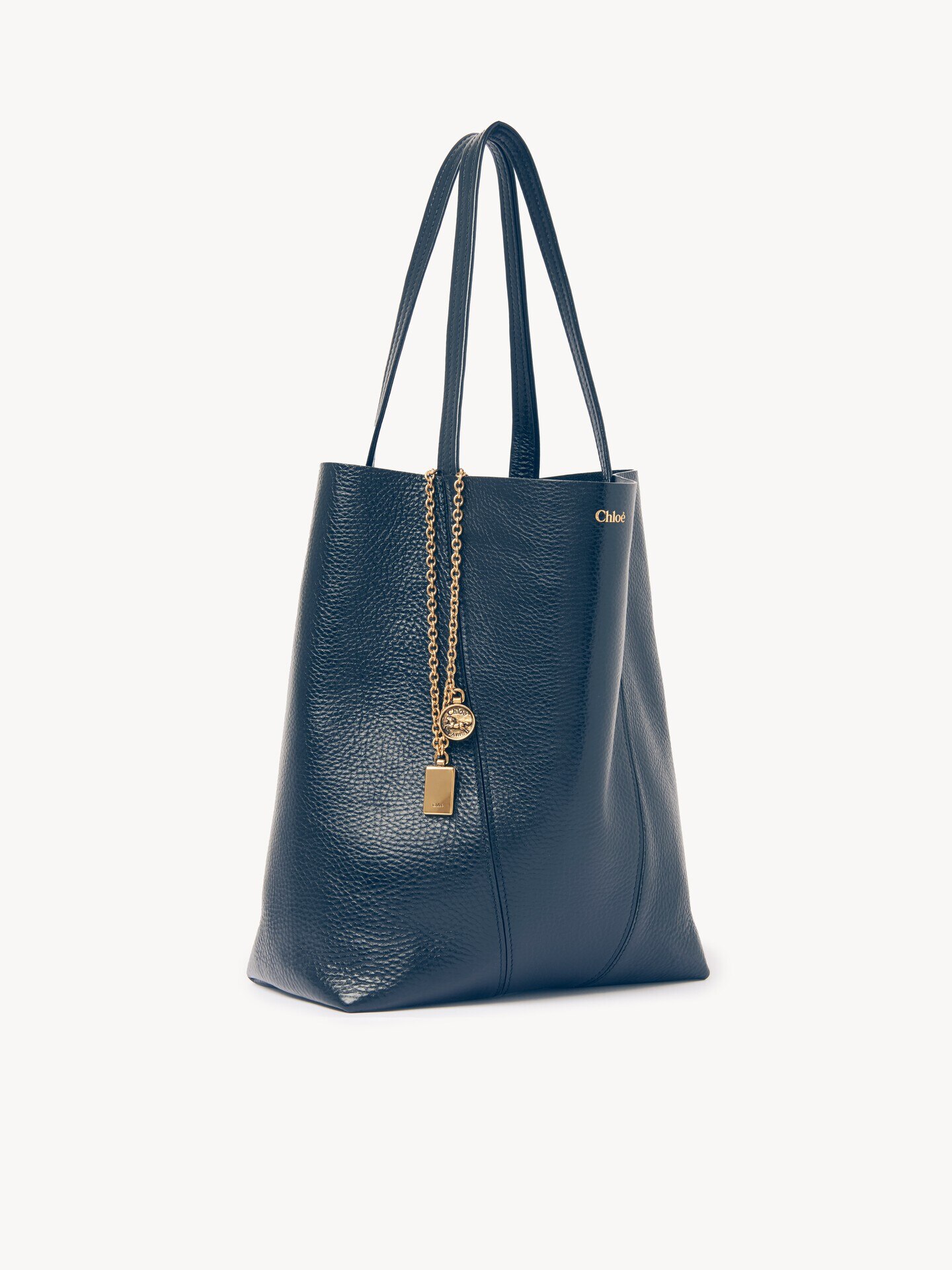 Chlo&eacute; Spin tote bag in grained leather - 5.0