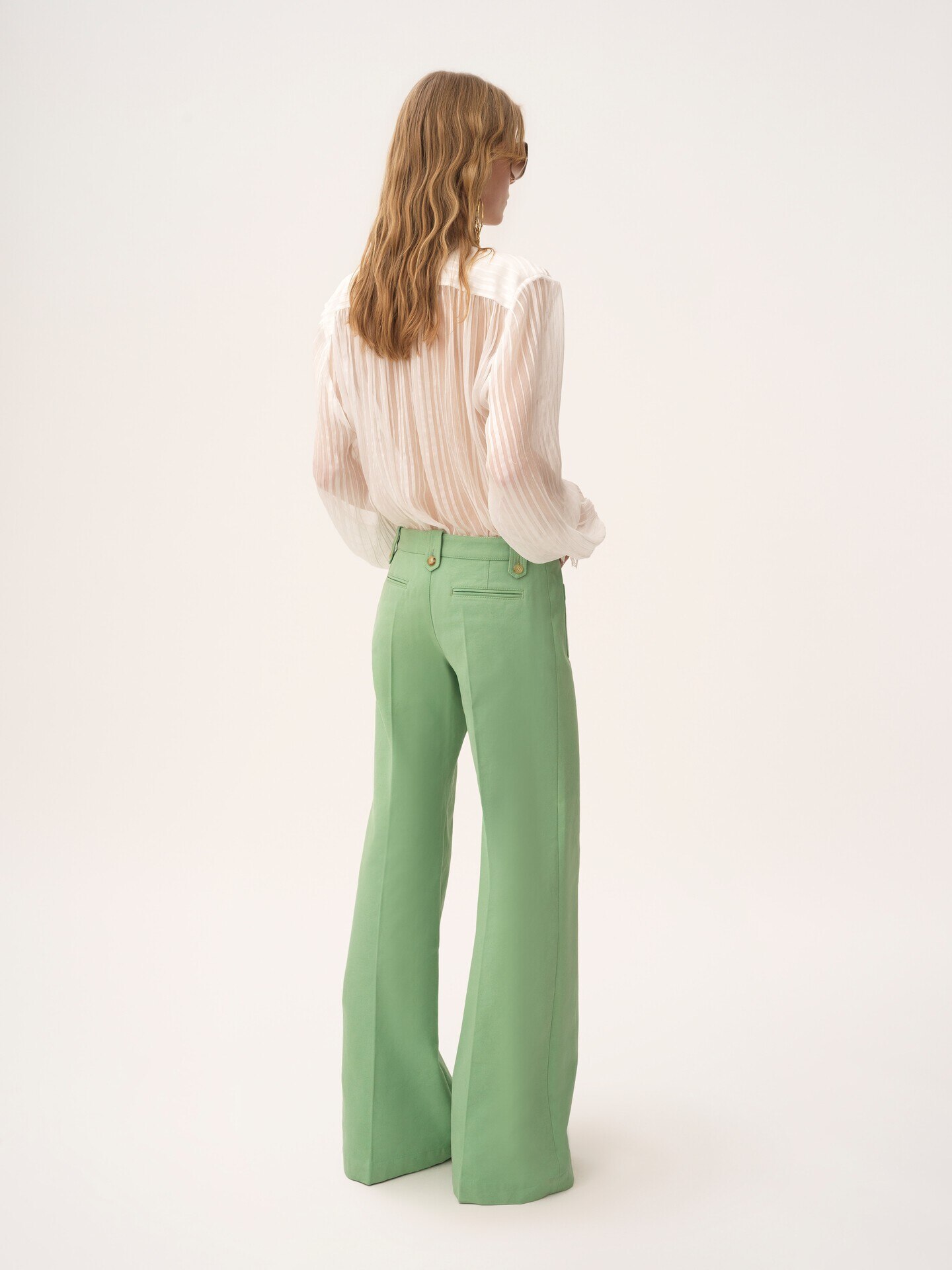 Flared pants in cotton canvas - 5