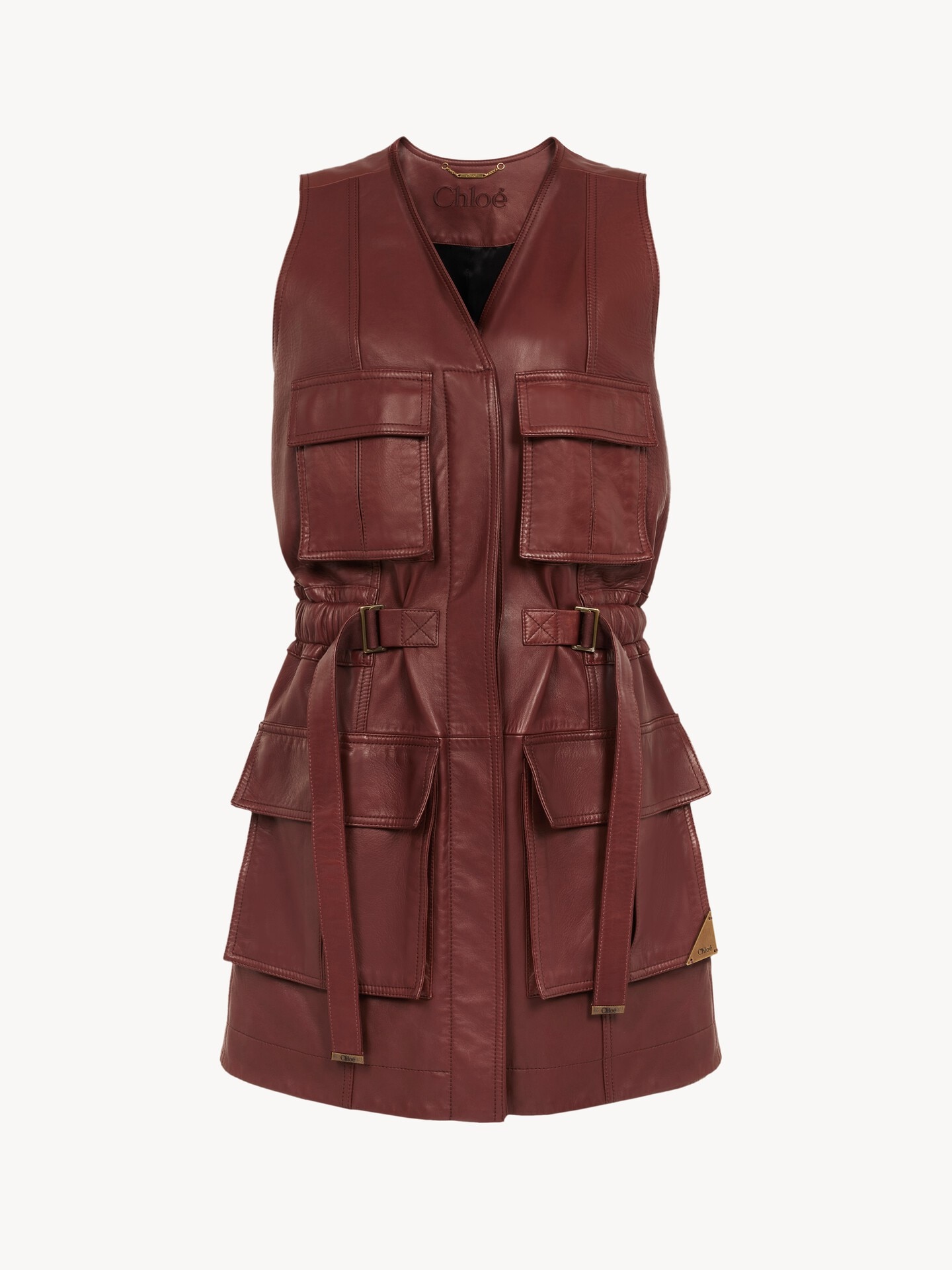Utilitarian vest in leather - 1